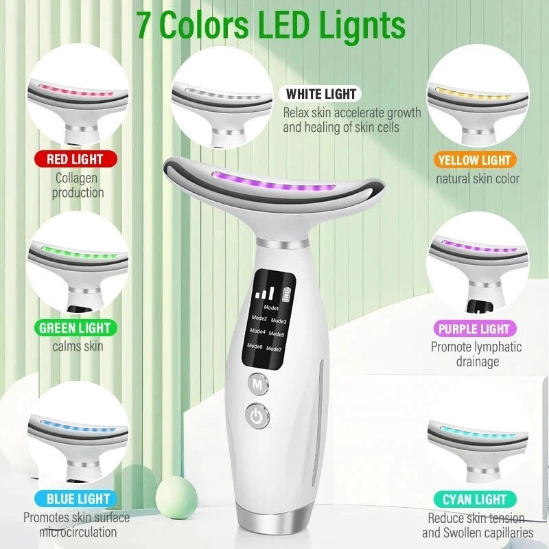 7 Coloured LED light Neck - Face Massager