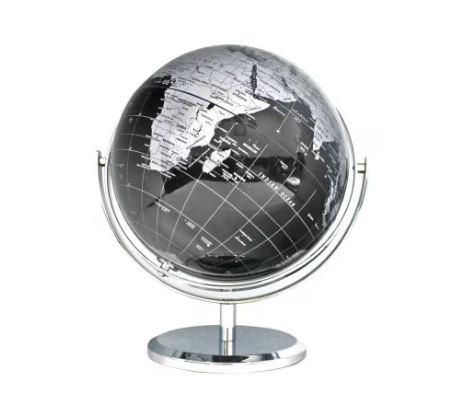Black & Silver Political Map (20cm Globe